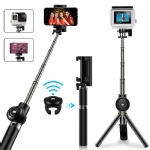 Selfie Stick Tripod, VPROOF Extendable Bluetooth Selfie Stick Tripod with Detachable Wireless Remote, Compact Monopod for iPhone X/8 Plus/7 Plus/6S Plus, Galaxy Note 9/S9 Plus/Note 8, GoPro Cameras